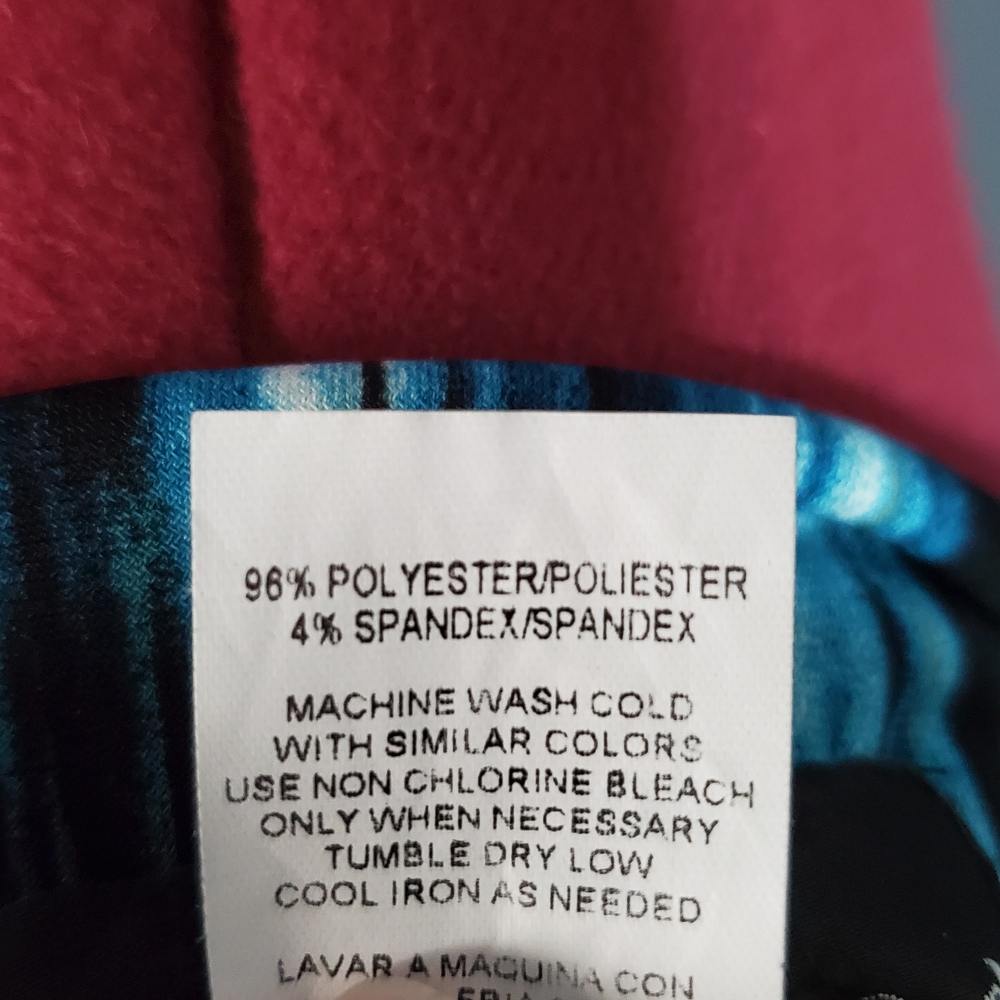 Connected Apparel Teal and Black Midi Stretchy Dress V Neck Size 6 - Picture 6 of 6